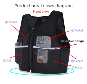 Wholesale Sport Running and Hiking Phone <strong>Holder</strong> Reflective Light Training Elastic Running Storage Chest-Pack Jacket Breathable - Product Image 4