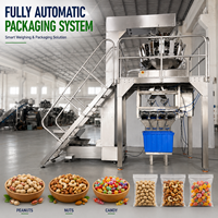 Machine d'emballage automatique haute vitesse pour cacahuètes, noix et bonbons avec peseuse multi-têtes et système de mise en sachet et de scellage