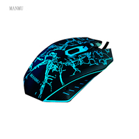 Souris de jeu mécanique MANMU, best-seller, rétroéclairage LED, interface USB, design ergonomique pour droitiers, 7 boutons, capteur optique