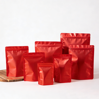 Sacs Doypack personnalisés en aluminium mat noir avec fermeture éclair, sachets refermables en Mylar de qualité alimentaire pour chewing-gum et aliments pour animaux de compagnie