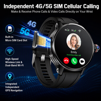 Montre connectée 4G 5G avec écran rond de 1,95 pouce, carte SIM, appel vidéo, 3 Go de RAM, 32 Go de stockage, caméra, Wi-Fi, batterie de 1990 mAh, compatible avec les téléphones Android