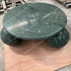 Nanwei nhà thiết kế màu xanh lá cây Đá Cẩm Thạch Bàn cà phê phòng khách tự nhiên đá hình cầu bóng cơ sở Bàn cà phê - Product Image 2