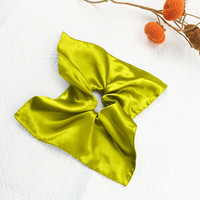 Nouveaux Chouchous Carrés en Soie 9 cm 30 Momme Couleur Unie, Élastiques à Cheveux Doux et Non Abrasifs, Accessoires Capillaires Tendance Style Mode