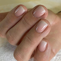 Faux ongles carrés courts à presser, 24 pièces, dégradé rose nude brillant, pour femmes, usage quotidien, bureau, mariée, manucure, cadeau, tendance