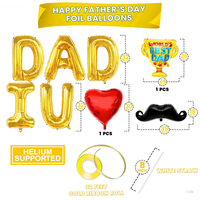 Nouveauté 2026 Joyeuse Fête des Pères Ballons en aluminium multicolores en forme d'arche Couronne Champion JE T'AIME Papa Décorations de fête