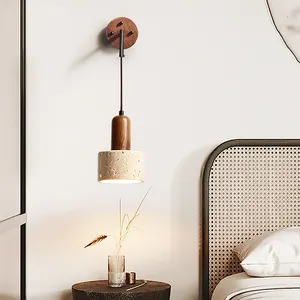 B3503A Wabi-sabi Style Walnut Nature Cream Cavity Wall Lamp Japanese Style Hot Selling Lamps And Lights