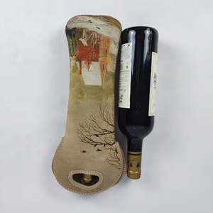 Sac à vin portable en néoprène de 750ml étanche à double isolation avec impression par sublimation de logo personnalisé - Product Image 2