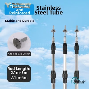 Tige télescopique en alliage d'aluminium à bouton unique pour auvent extérieur, tige de support robuste pour tente, tige télescopique pour auvent de camping - Product Image 3