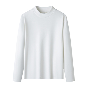 Camiseta elástica de manga larga con logo personalizado, nueva colección otoño 2025, estilo urbano americano, camisa de base gruesa para hombre, absorbente de sudor y fresca. - Product Image 6