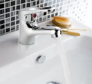 OZ8257-1 BOOU Classic Single Handle Deck Mounted Chromed Zinc Alloy Bathroom Basin Faucet Mixer Basin
