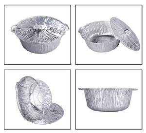 Ollas de cocina desechables de aluminio de gran capacidad para trabajo pesado con tapas, ollas de papel de aluminio, olla de papel de aluminio con tapa - Product Image 5
