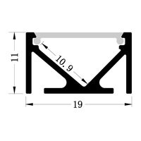 Le profil en aluminium LED de canal en aluminium à angle droit de 45 degrés pour la surface a monté la LED allumant 19*11mm