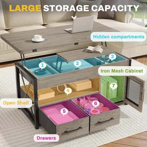 Mesa de centro multifuncional de alta gama para uso doméstico transfronterizo, mesa de almacenamiento para sala de estar y dormitorio, mesa sencilla para apartamentos pequeños - Product Image 2