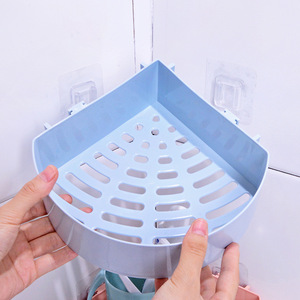 Étagère murale de rangement en plastique à ventouse pour cuisine et salle de bain, pour articles de toilette et rangement de produits de toilette - Product Image 3