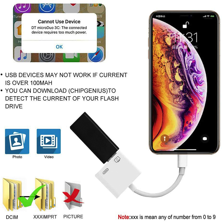 USB-адаптер для камеры celerity, сертифицированный Apple USB OTG-коннектор для чтения данных с портом для зарядки, совместим с зарядным кабелем для iPhone