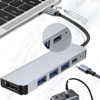 Adaptador Hub USB Tipo C 5 en 1 con HDMI 4K, Estación de Acoplamiento Multipuerto, USB 3.0, PD, Todo en Uno para PC, Accesorios de Computadora, en Existencia