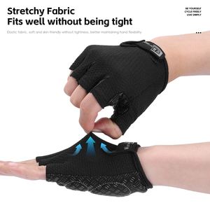 Guantes de Ciclismo WEST BIKING para Otoño y Primavera, Guantes Negros de Medio Dedo para Bicicleta de Montaña, Unisex, Transpirables, Antideslizantes - Product Image 2
