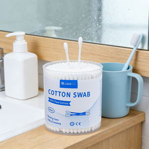 Bâtonnets d'oreille en coton biodégradable écologiques 200 pièces/boîte Tête ronde coton-tige coton-tige avec boîte ronde - Product Image 6