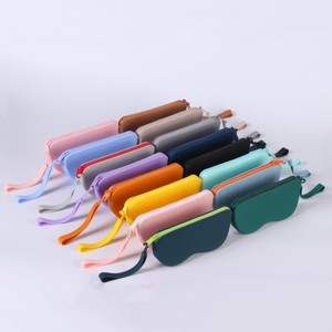 Silicone Eyeglasses <b>Case</b> Irregular Shape Solid Color Dust Proof Storage Bag <b>For</b> <b>Sunglasses</b> And Glasses Protection - Product Image 4