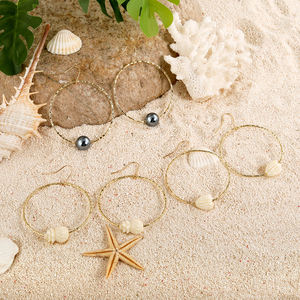 Orecchini minimalisti in oro 14k all'ingrosso Stock grandi orecchini eleganti orecchini a cerchio grosso per le donne gioielli a basso costo - Product Image 4