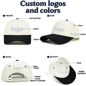 Cappellino da Baseball Strutturato a 5 Pannelli Bicolore con Tessitura Diagonale in Cotone, Logo Personalizzato, Prezzo all'Ingrosso - Product Image 4