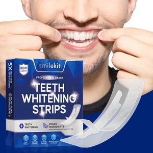 42 strisce Private Label per la cura orale Non perossido di menta vegana rimuovere le macchie denti strisce sbiancanti per denti sensibili - Product Image 3