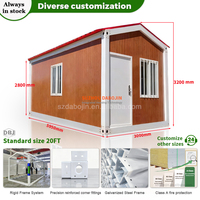 Casa Contenedor Prefabricada con Techo a Dos Aguas Amarillo de 20 pies, Cabaña Modular de Jardín, Casa Móvil de Lujo para Vivir