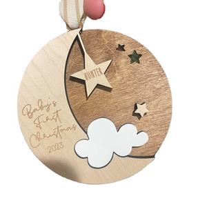 Vente chaude décoration suspendue en bois de noël <span class=keywords><strong>premier</strong></span> ornement de noël de bébé <span class=keywords><strong>mon</strong></span> <span class=keywords><strong>premier</strong></span> arbre de noël signes pour accrocher - Product Image 6