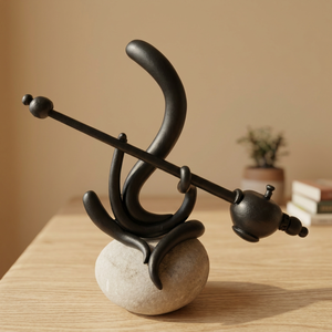 Nouvelle Sculpture Familiale Abstraite Moderne en Laiton, Art Déco, Décoration d'Intérieur, Cadeau Écologique pour Diwali - Product Image 3