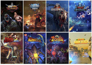 Nhập vai VR nhiều không gian chiến tranh CS Arcade Trò chơi bắn súng trong nhà/ngoài trời được thực hiện PC kim loại sợi thủy tinh trung tâm mua sắm sân bay - Product Image 3