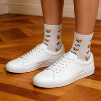 Chaussettes décontractées pour femmes en coton doux, usage quotidien, design personnalisé, longueur mi-mollet, chaussettes personnalisées avec emballage