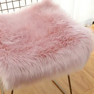 粉色柔软人造羊皮毛皮区地毯豪华蓬松地毯沙发卧室客厅托儿所蓬松椅套座垫