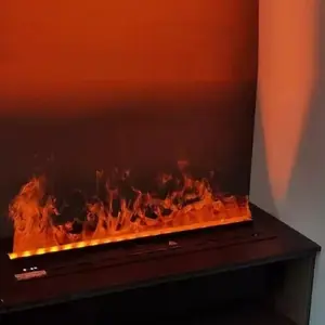 Özel 220v elektrikli sis yangın yangın yeri 3mm Ultra ince Panel ev buhar elektronik su buharı şömine ile uzaktan kumanda