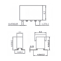 Connecteur femelle SMT à montage en surface de 1,27 mm d'épaisseur et 4,3 mm de hauteur avec 10 à 16 broches, 20 broches, double rangée, 1A 500V, alimentation PCB