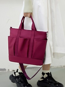 Fashion Nylon <b>Zip</b> Closure Large <b>Tote</b> Shoulder Bag Multi-colors Lightweight Polyester Lining Eco-Friendly - Product Image 5