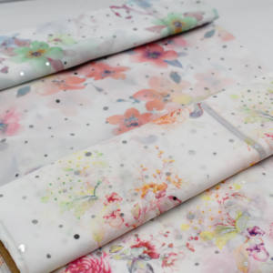 Lujo 75D impresión Floral lunares lentejuelas gasa tela buena calidad Material transpirable para mujeres vestidos de novia niñas - Product Image 5