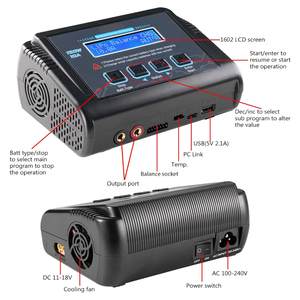 Chargeur de batterie LiPo 150W 10A, chargeur/déchargeur rapide d'équilibrage RC, 1S-6S LiPo/Li-ion pour drones RC - Product Image 4