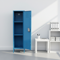 Armoire de rangement classique vintage en métal pour bureau à domicile, armoire verrouillable en acier pour dortoir d'université pour adolescents