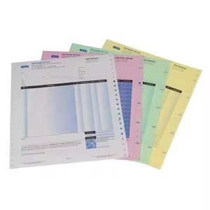 Nhà máy chất lượng cao tùy chỉnh kích thước 3-ply liên tục <span class=keywords><strong>carbonless</strong></span> in ấn giấy NCR tự-sao chép hình thức với hình ảnh màu xanh và logo - Product Image 5