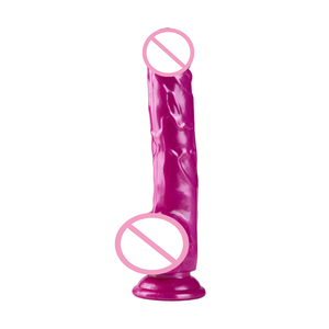 Şeffaf Kristal Gerçekçi Jöle Yapay Penis Yetişkin Seks Oyuncakları Kadınlar İçin Güçlü Vakumlu Vajinal Anal 24*4cm 300g Mor/Mavi/Ten Rengi - Product Image 2