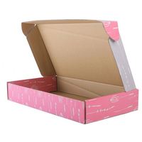 Emballage avec Logo personnalisé ondulé de haute qualité, Large boîte cadeau rose en carton en papier kraft, 50 pièces