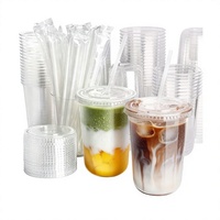 Gobelets en plastique jetables en PET en forme de U pour thé au lait, café, boissons froides - transparents, logo personnalisable, vente en gros, couvercles, modèle PET90, 3 kg