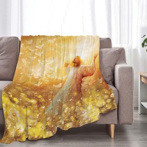 Tùy Chỉnh 50x60in Chúa Giêsu Kitô Flannel Lông Cừu Sang Trọng Ném 100% <span class=keywords><strong>Polyester</strong></span> Rắn Mô Hình Mùa Đông Ấm Áp Chăn Cho Ghế Sofa - Product Image 1