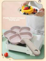 Poêle à frire antiadhésive en aluminium, forme fleur de pêcher, légère, ustensile de cuisine, poêle pour petit-déjeuner