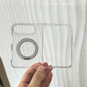 Coque de téléphone transparente en TPU acrylique pour iPhone 18 Duo avec béquille rotative et chargement sans fil D048 - Product Image 3
