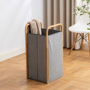 Panier à linge pliable en bambou personnalisé pour la maison - Product Image 1