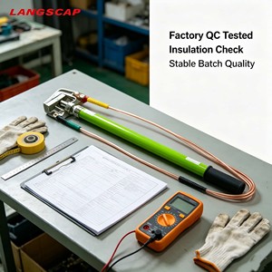 Langshuo – Nouvelle <span class=keywords><strong>Baguette</strong></span> de Mise à la Terre Portable en Cuivre à Court-Circuit, Tige d'Opération Terrestre, Pôle Chauffant Terrestre, OEM Personnalisé 220kV – Vente Directe Usine - Product Image 3