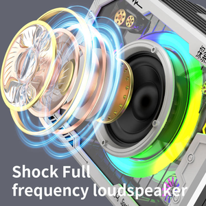 Mini-enceinte Bluetooth V9 Fashion Transparent Robot Series avec éclairage RGB, petit canon en acier, subwoofer coloré, article cadeau - Product Image 5