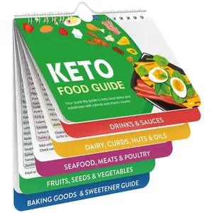 Keto Cheat Sheet magnet Booklet Keto Kit Diet magnetik Keto daftar makanan alat perencanaan Bagan penurunan berat badan buku rendah panduan rencana karbohidrat