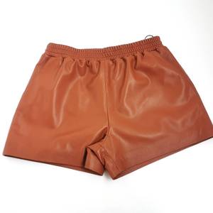 Pantalones cortos de cuero genuino de moda 2020, pantalones cortos de piel de oveja auténtica para mujer de talla grande personalizados para mujer - Product Image 6
